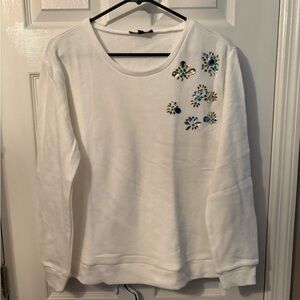 White Sweatshirt with Floral